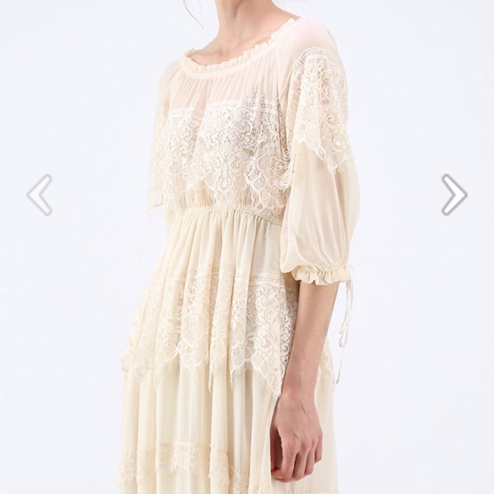 Chiffon Dress in cream